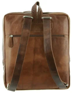 PIERRE CARDIN Rustic Leather Backpack in Cognac