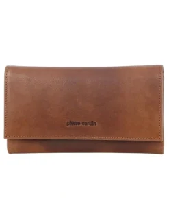 PIERRE CARDIN Rustic Leather Wallet in Brown