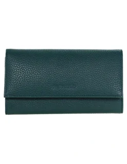 PIERRE CARDIN Rustic Leather Wallet in Green