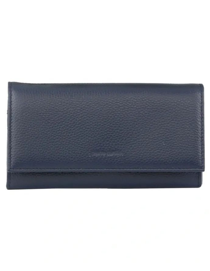 PIERRE CARDIN Rustic Leather Wallet in Navy