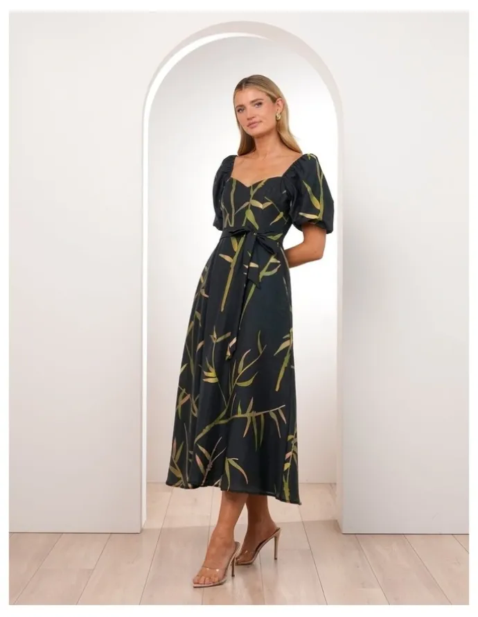 Pilgrim Quoko Puff Sleeve Midi Dress