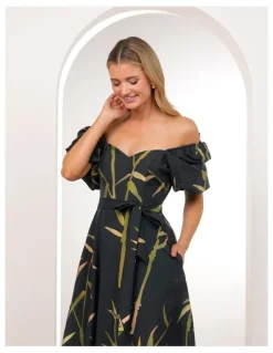 Pilgrim Quoko Puff Sleeve Midi Dress