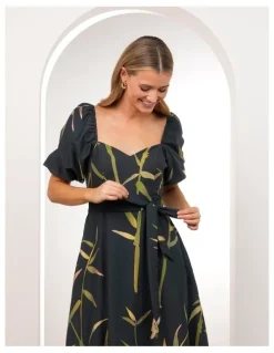 Pilgrim Quoko Puff Sleeve Midi Dress