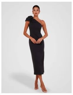 Pilgrim Warren One Shoulder Maxi in Black
