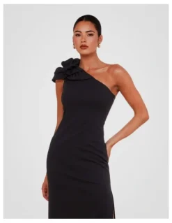 Pilgrim Warren One Shoulder Maxi in Black