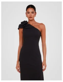 Pilgrim Warren One Shoulder Maxi in Black