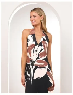Pilgrim Zaide Print Mesh Maxi Dress