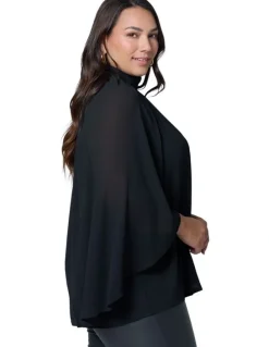 Pink Dusk by Curve Project Fire and Rain Cape Blouse
