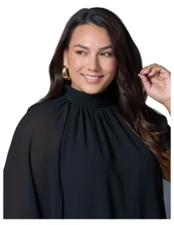 Pink Dusk by Curve Project Fire and Rain Cape Blouse