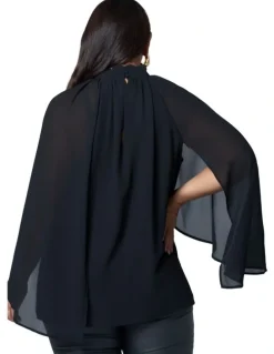 Pink Dusk by Curve Project Fire and Rain Cape Blouse