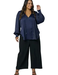 Pink Dusk by Curve Project Feels Like The First Time Blouse in Navy