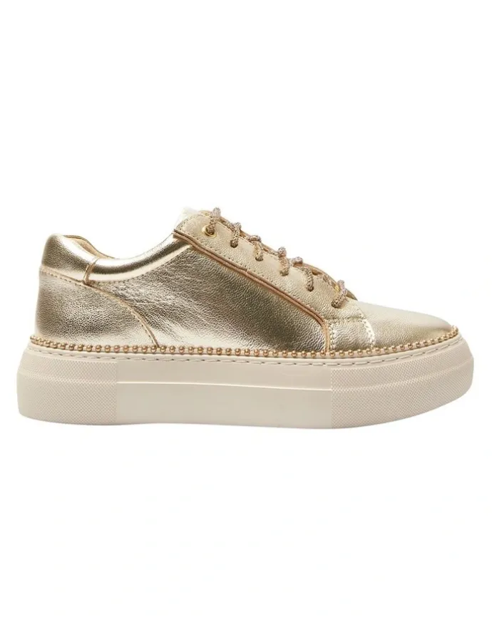 Pink Inc Persia Sneakers in Gold Leather