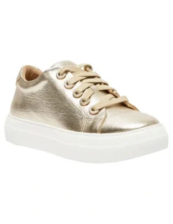 Pink Inc Prisila Leather Sneakers in Gold