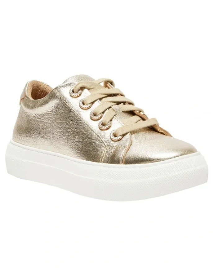 Pink Inc Prisila Leather Sneakers in Gold
