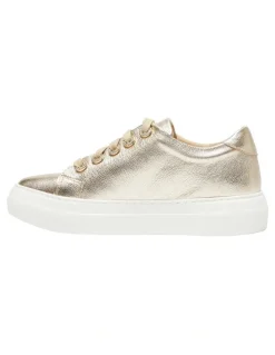 Pink Inc Prisila Leather Sneakers in Gold