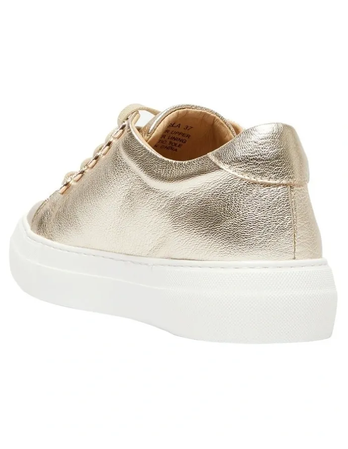 Pink Inc Prisila Leather Sneakers in Gold