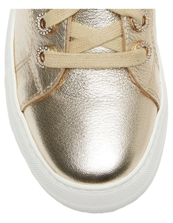 Pink Inc Prisila Leather Sneakers in Gold