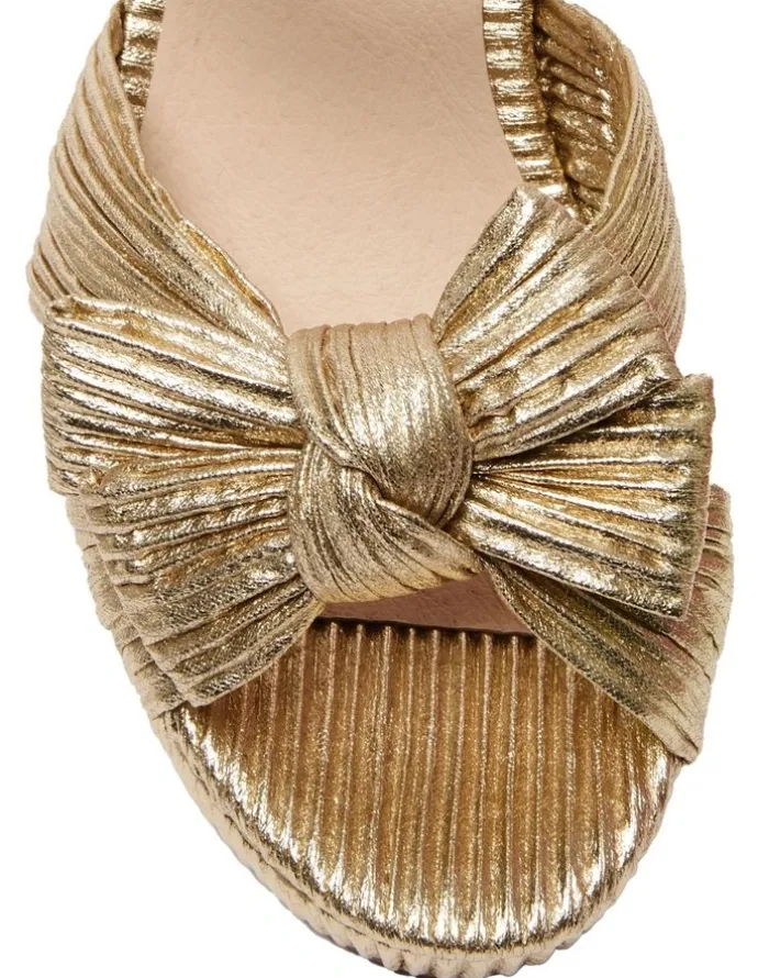Pink Inc Sherbet Sandals in Gold Pleat