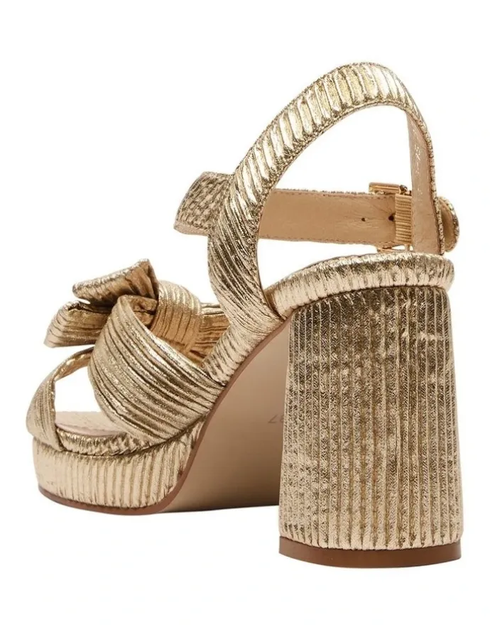 Pink Inc Sherbet Sandals in Gold Pleat