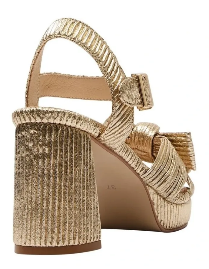 Pink Inc Sherbet Sandals in Gold Pleat