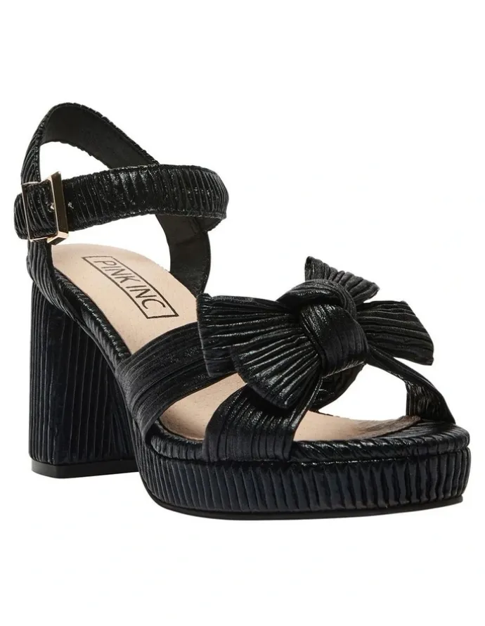 Pink Inc Sherbet Sandals in Black Pleat