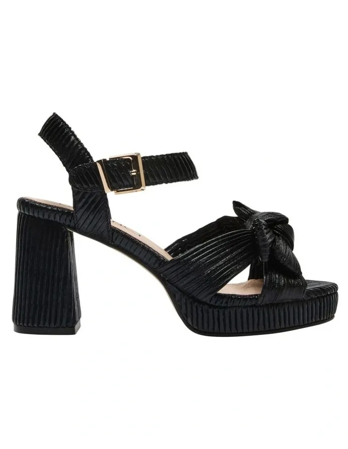 Pink Inc Sherbet Sandals in Black Pleat