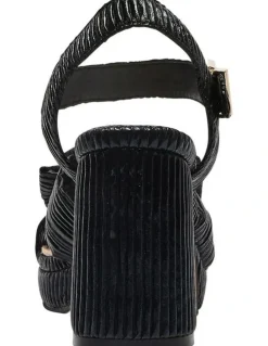 Pink Inc Sherbet Sandals in Black Pleat