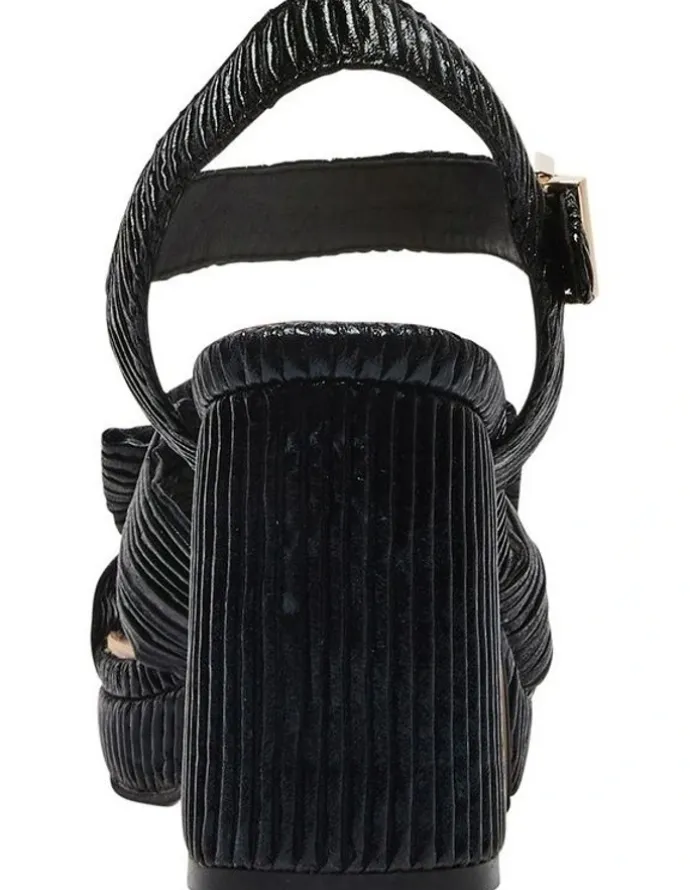 Pink Inc Sherbet Sandals in Black Pleat
