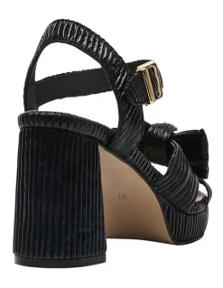 Pink Inc Sherbet Sandals in Black Pleat