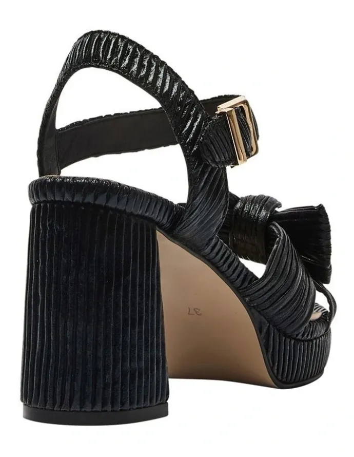 Pink Inc Sherbet Sandals in Black Pleat