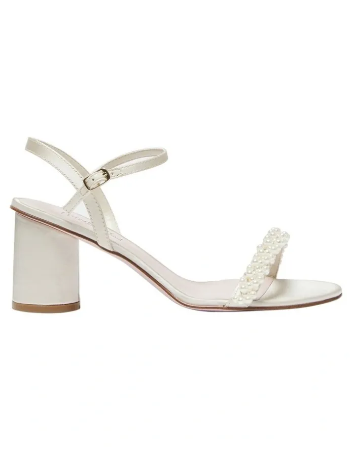 Pink Inc Stella Sandals in Ivory Satin