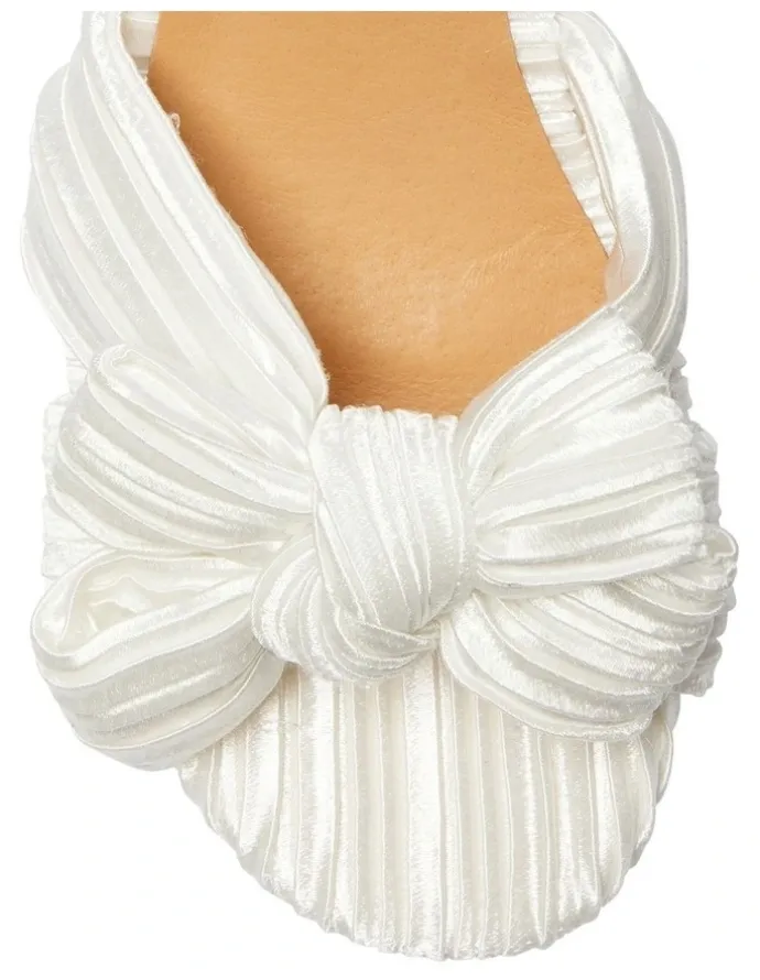 Pink Inc Tiara Sandals in Ivory Pleat