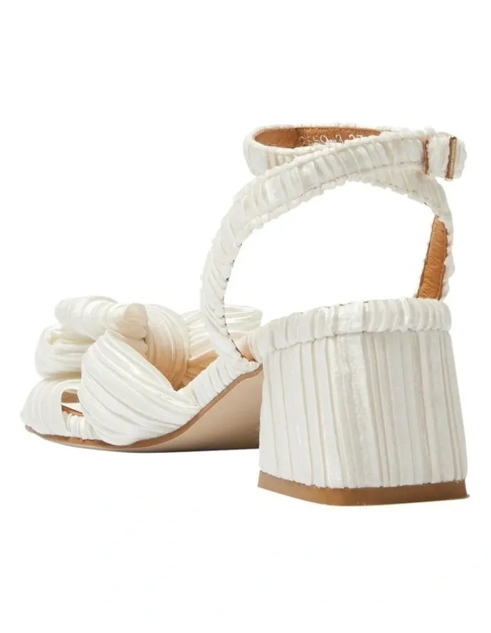 Pink Inc Tiara Sandals in Ivory Pleat