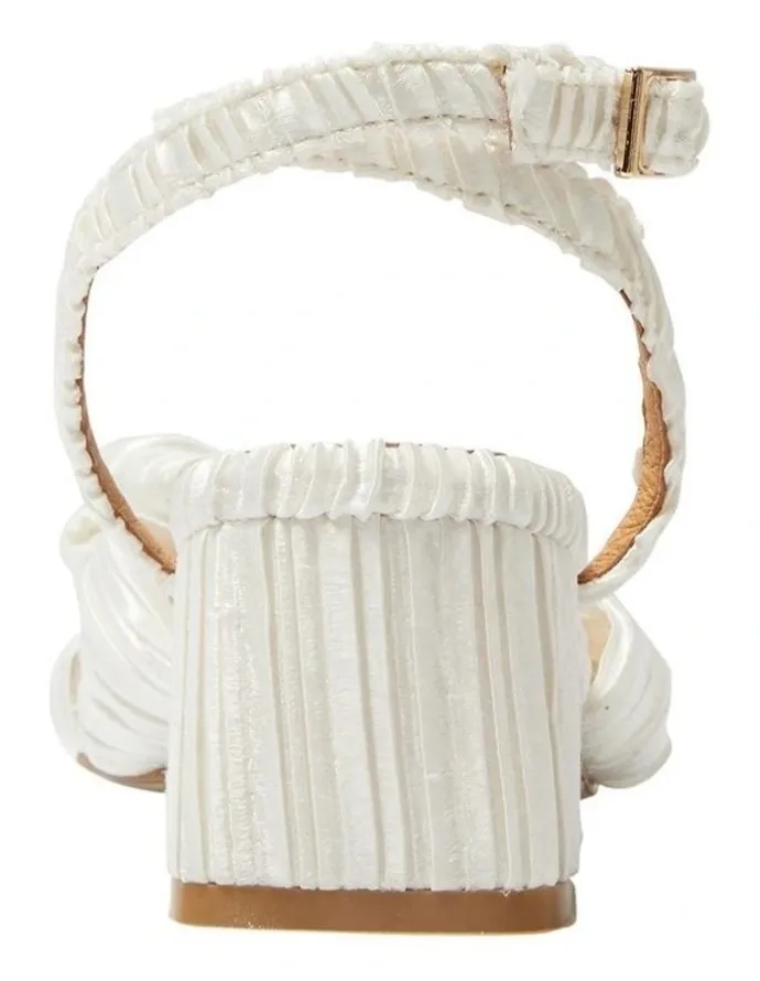 Pink Inc Tiara Sandals in Ivory Pleat