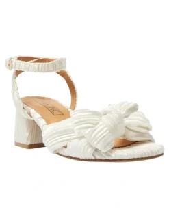 Pink Inc Tiara Sandals in Ivory Pleat