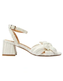 Pink Inc Tiara Sandals in Ivory Pleat