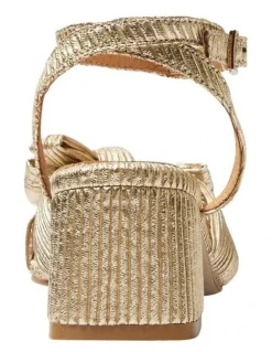 Pink Inc Tiara Sandals in Gold Pleat