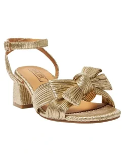 Pink Inc Tiara Sandals in Gold Pleat