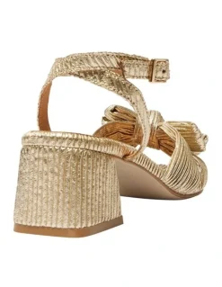 Pink Inc Tiara Sandals in Gold Pleat