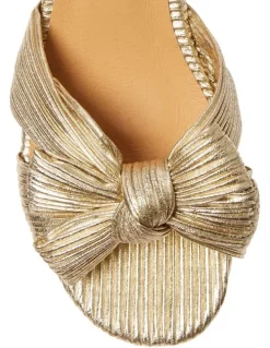Pink Inc Tiara Sandals in Gold Pleat