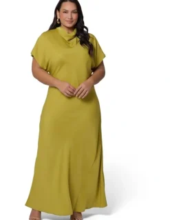 Pink Dusk by Curve Project Afterglow Satin Midi Dress