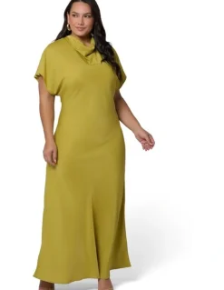 Pink Dusk by Curve Project Afterglow Satin Midi Dress