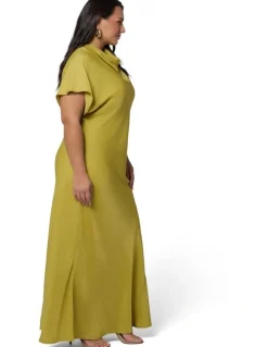 Pink Dusk by Curve Project Afterglow Satin Midi Dress