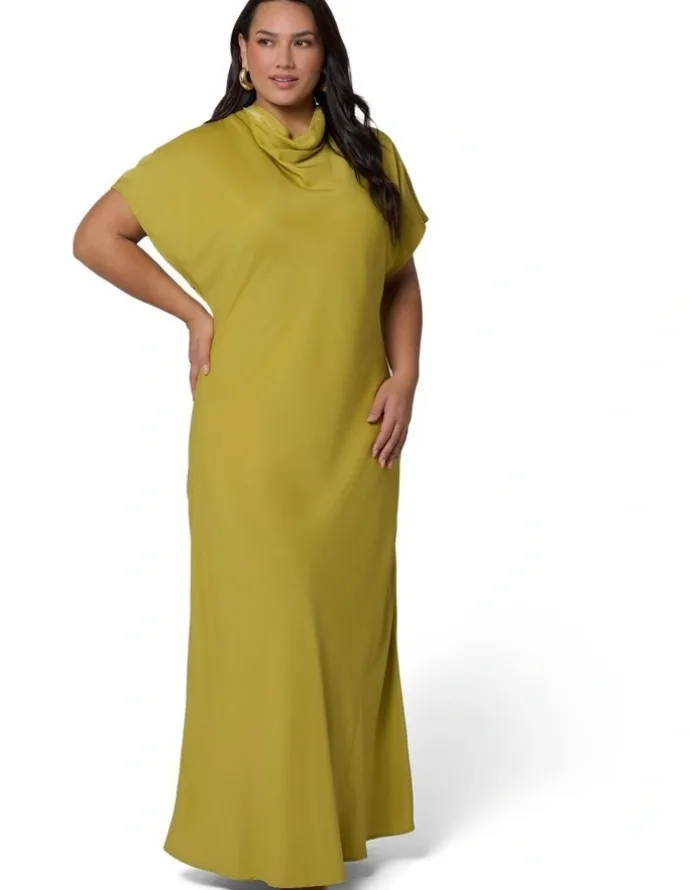 Pink Dusk by Curve Project Afterglow Satin Midi Dress