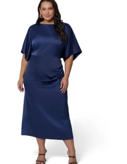 Pink Dusk by Curve Project Dark Romance Satin Midi Dress