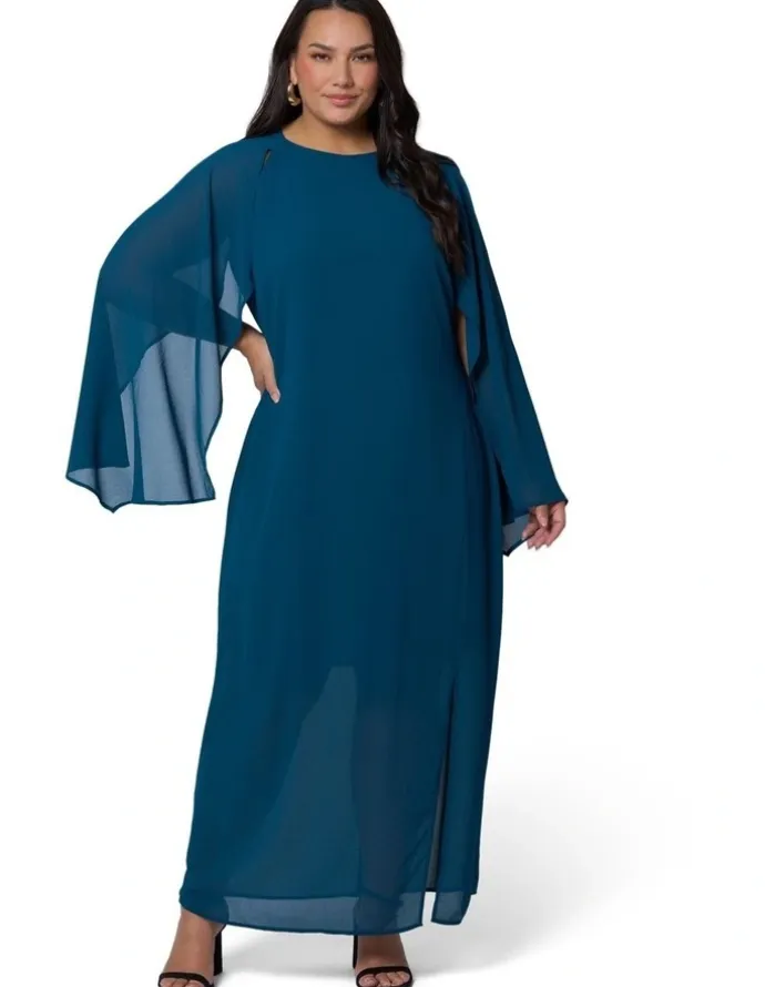 Pink Dusk by Curve Project Eclipse Cape Maxi Dress