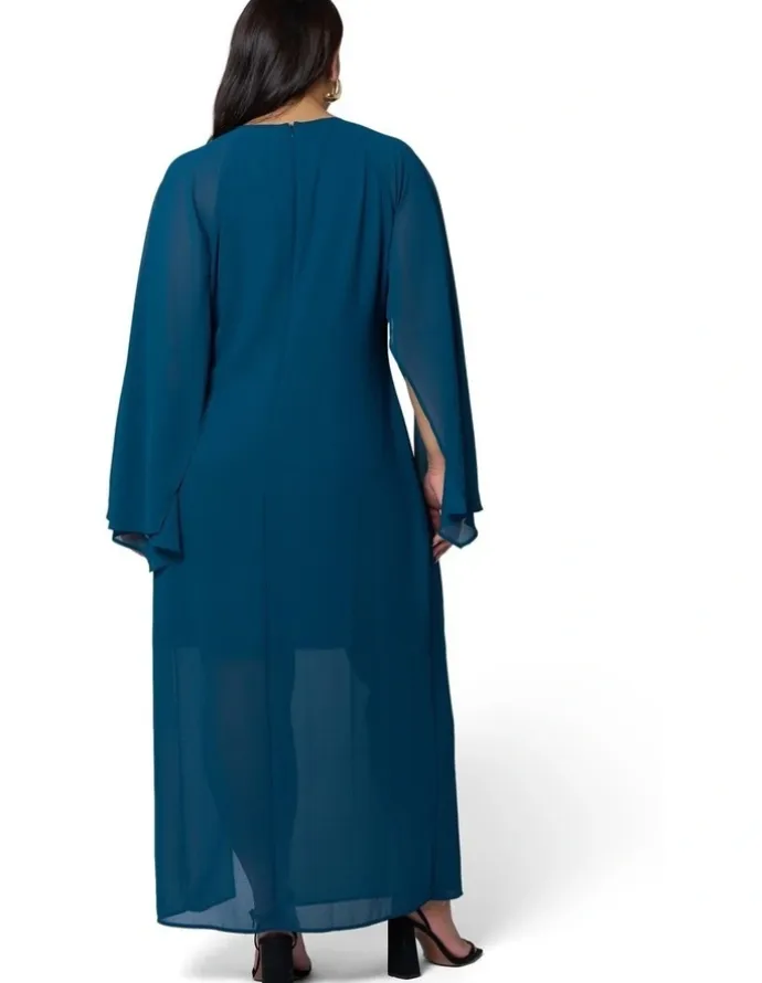 Pink Dusk by Curve Project Eclipse Cape Maxi Dress