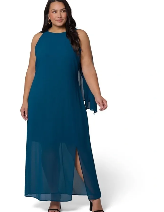 Pink Dusk by Curve Project Eclipse Cape Maxi Dress