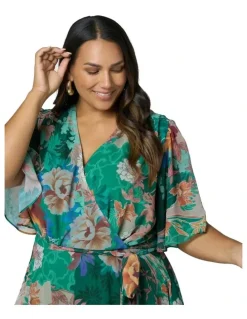 Pink Dusk by Curve Project Hypnotic Maxi Dress in Green