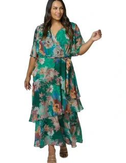 Pink Dusk by Curve Project Hypnotic Maxi Dress in Green